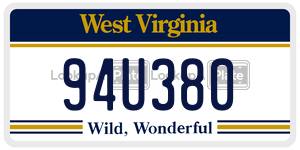 94U380  license plate in WV