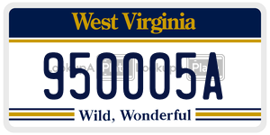 950005A  license plate in WV