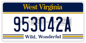 953042A  license plate in WV