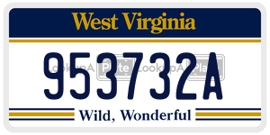 953732A  license plate in WV