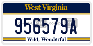 956579A  license plate in WV