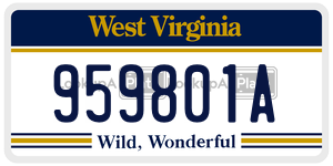 959801A  license plate in WV