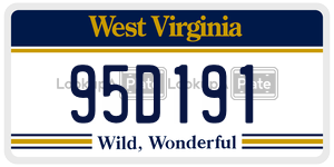 95D191  license plate in WV
