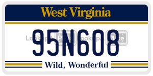 95N608  license plate in WV