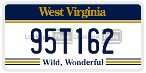 95T162  license plate in WV