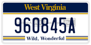 960845A  license plate in WV