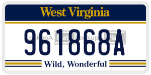 961868A  license plate in WV
