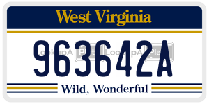 963642A  license plate in WV