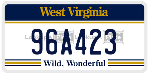 96A423  license plate in WV