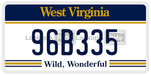 96B335  license plate in WV