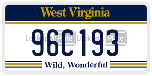96C193 license plate in West Virginia