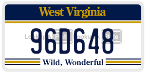 96D648  license plate in WV