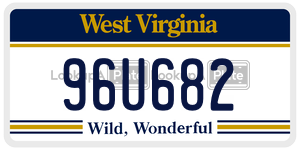 96U682  license plate in WV