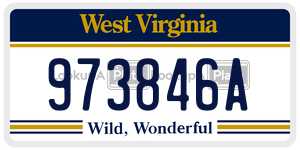 973846A  license plate in WV