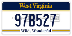 97B527  license plate in WV