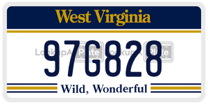 97G828  license plate in WV