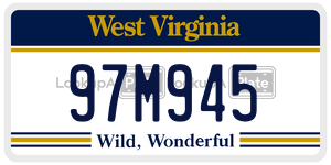 97M945  license plate in WV