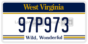97P973  license plate in WV