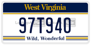 97T940  license plate in WV