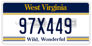 97X449  license plate in WV