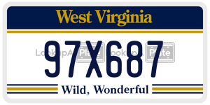 97X687  license plate in WV