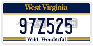 97Z525  license plate in WV