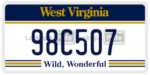 98C507  license plate in WV