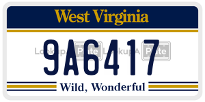 9A6417  license plate in WV
