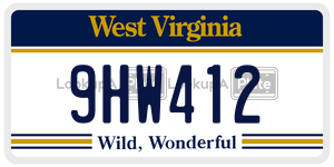 9HW412  license plate in WV