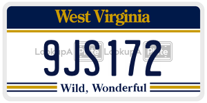 9JS172 license plate in West Virginia