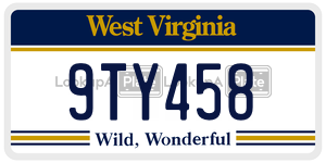 9TY458  license plate in WV