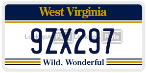 9ZX297 license plate in West Virginia