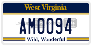 AM0094  license plate in WV