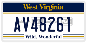 AV48261  license plate in WV