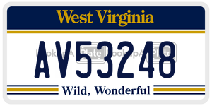 AV53248  license plate in WV