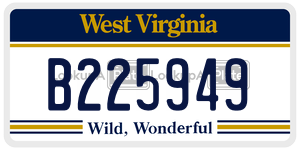 B225949  license plate in WV
