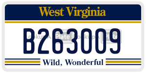B263009  license plate in WV