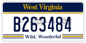 B263484  license plate in WV