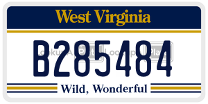 B285484  license plate in WV