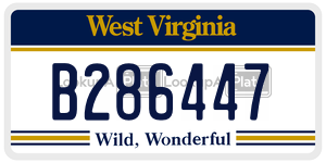 B286447  license plate in WV