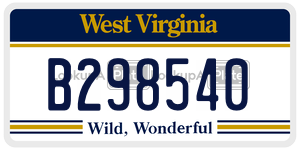 B298540  license plate in WV