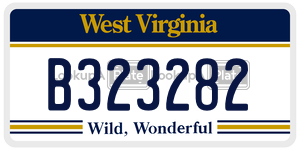 B323282  license plate in WV