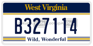 B327114  license plate in WV