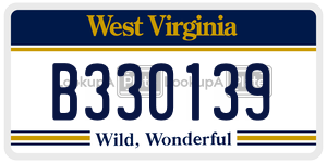 B330139  license plate in WV