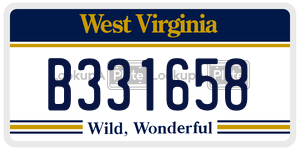 B331658  license plate in WV