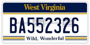 BA552326  license plate in WV