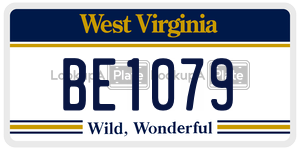 BE1079  license plate in WV