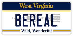 BEREAL  license plate in WV