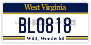 BL0818  license plate in WV