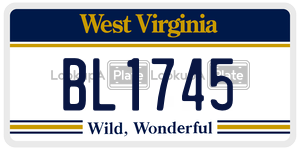 BL1745  license plate in WV